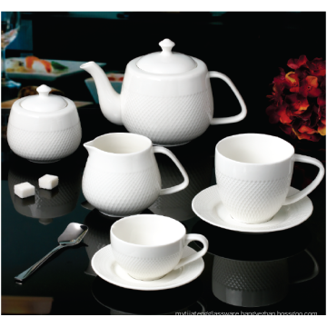 NEW BONE CHINA EMBOSSED  TEA SET